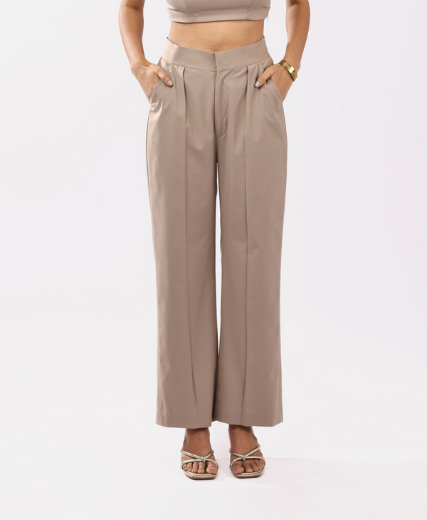 Feather taupe trouser