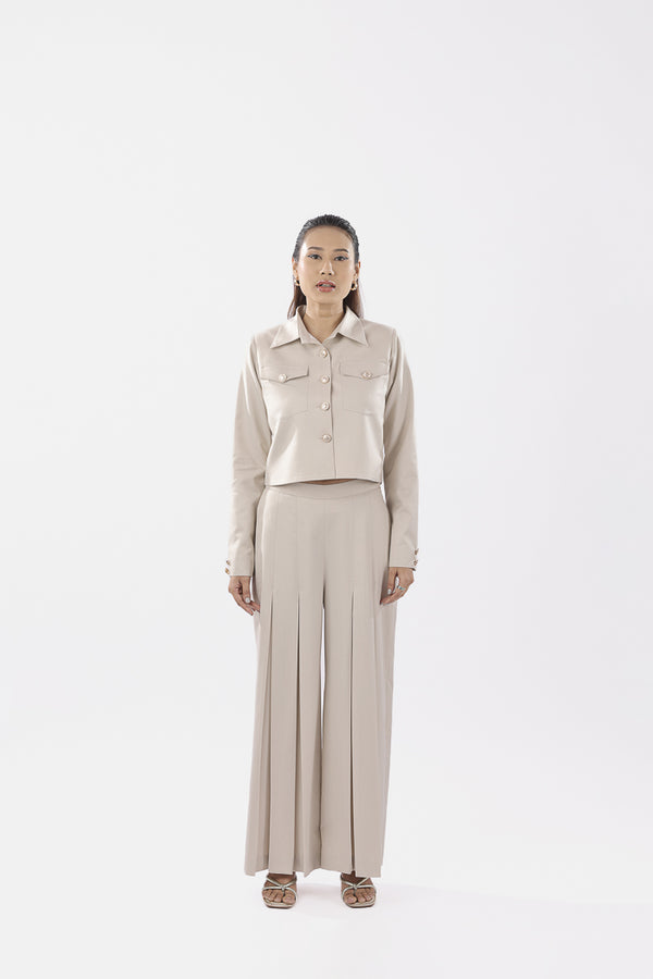 Ivory pleats ensemble