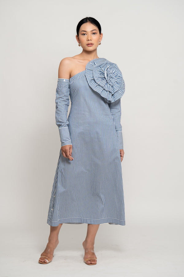 Rosette Stripe Dress